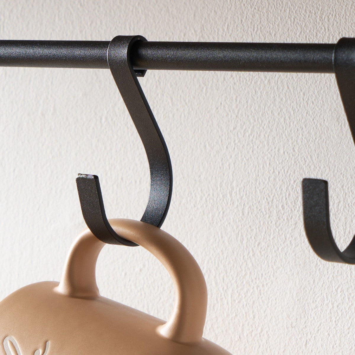 Wooden Shelf with Hook - Black/Brown