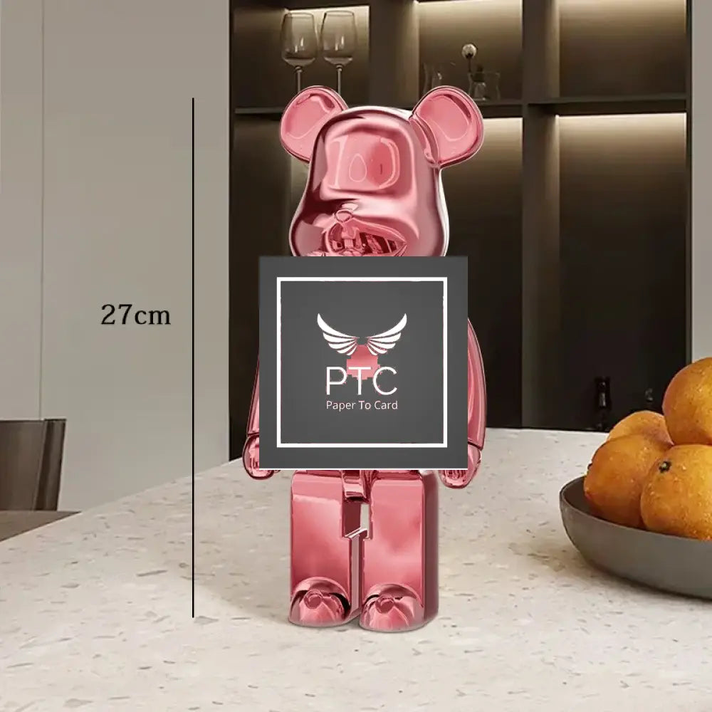 27cm Graffiti Bear Statue Paint Block Bear Decor Resin Desktop Ornaments Home Decoration Living Room Bear Floor