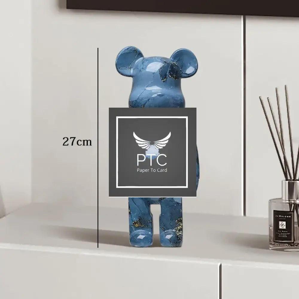 27cm Graffiti Bear Statue Paint Block Bear Decor Resin Desktop Ornaments Home Decoration Living Room Bear Floor