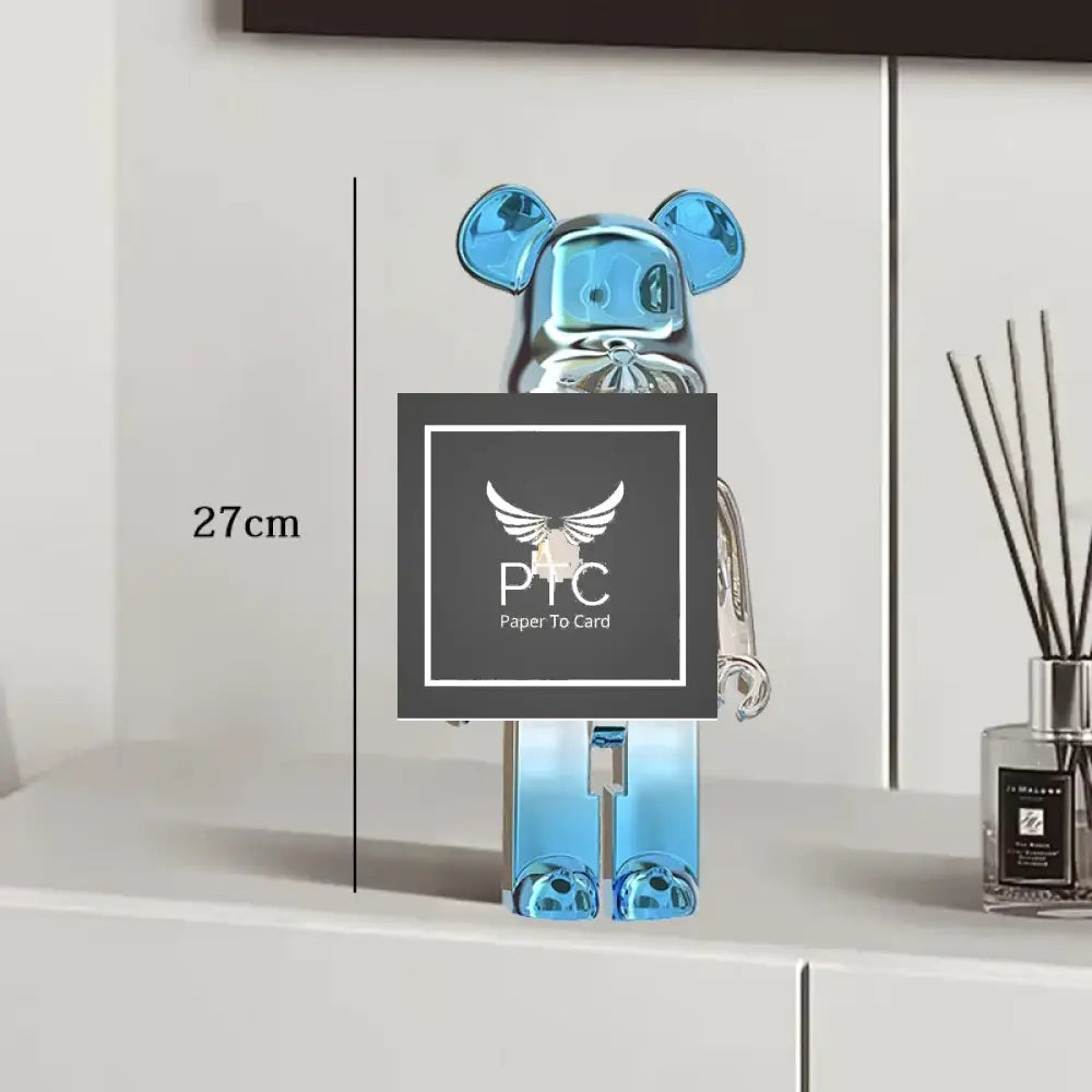27cm Graffiti Bear Statue Paint Block Bear Decor Resin Desktop Ornaments Home Decoration Living Room Bear Floor