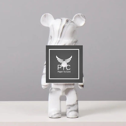 27cm Graffiti Bear Statue Paint Block Bear Decor Resin Desktop Ornaments Home Decoration Living Room Bear Floor