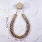 Wooden Hook Seamless Adhesive No Drilling Handmade Woven Hemp Rope Towel Rack Tissue Holder Bathroom Toilet