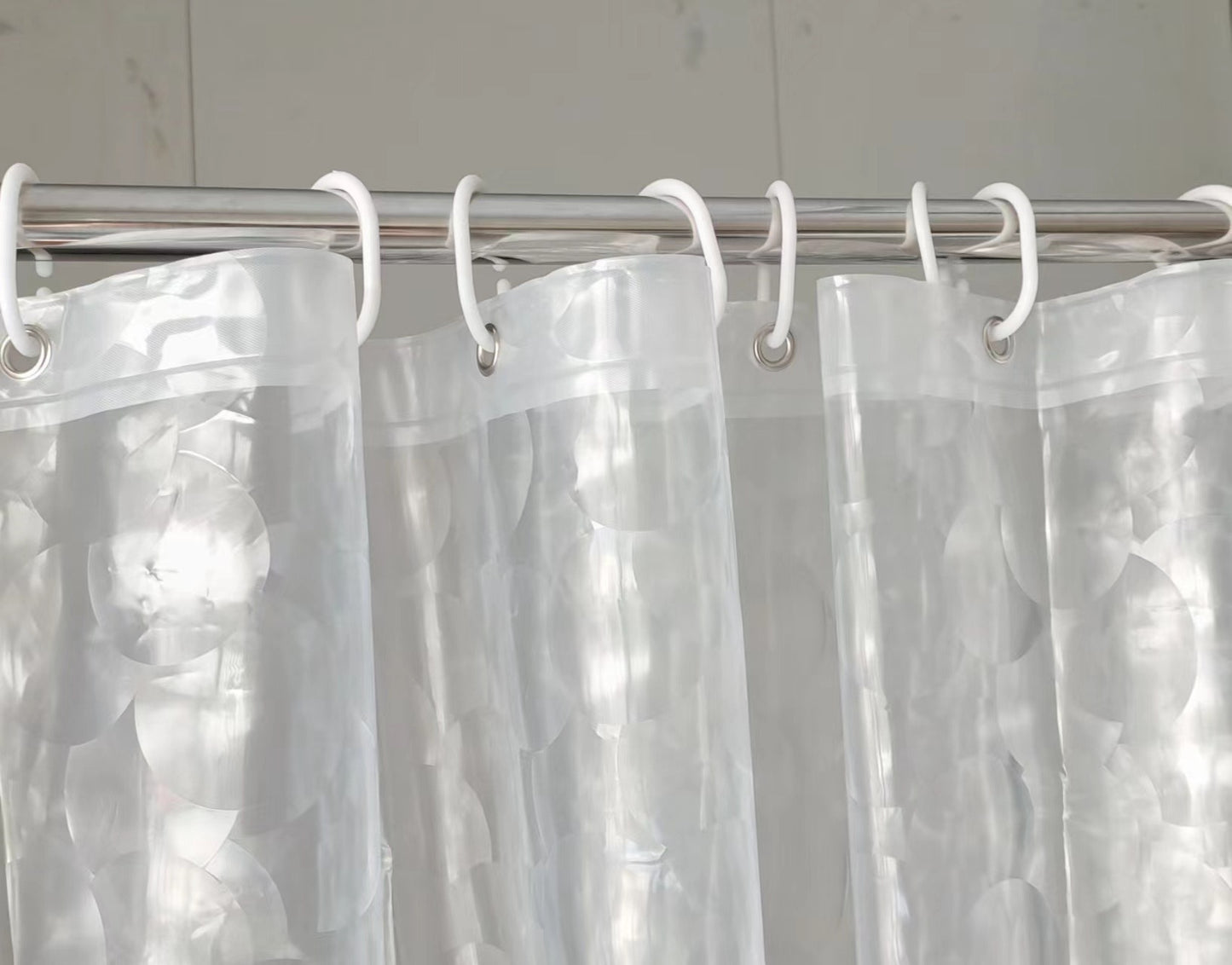 3D Water Cube Shower Curtain, Silk Pattern Waterproof Bathroom Partition Curtain, Cobblestone Curtain