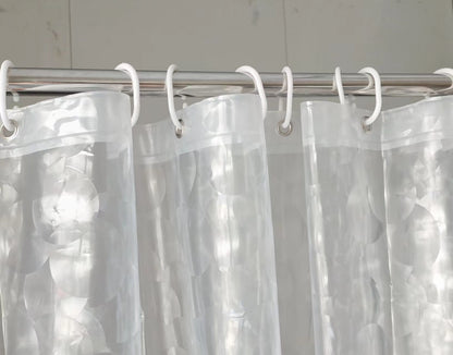 3D Water Cube Shower Curtain, Silk Pattern Waterproof Bathroom Partition Curtain, Cobblestone Curtain