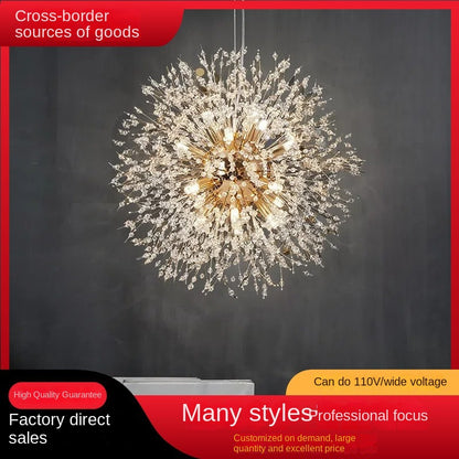 Nordic Creative Dandelion Chandelier Bedroom Bar Counter Luxury Living Room Lighting Fixture