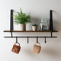 Wooden Shelf with Hook - Black/Brown