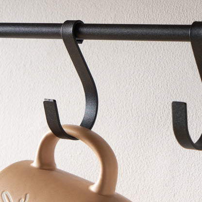 Wooden Shelf with Hook - Black/Brown